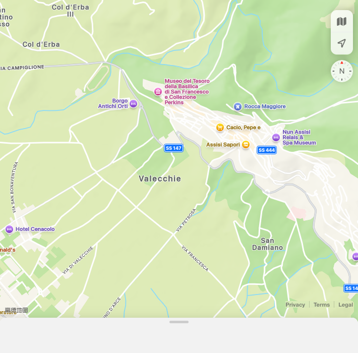 Mappa di Assisi con la posizione del ristorante